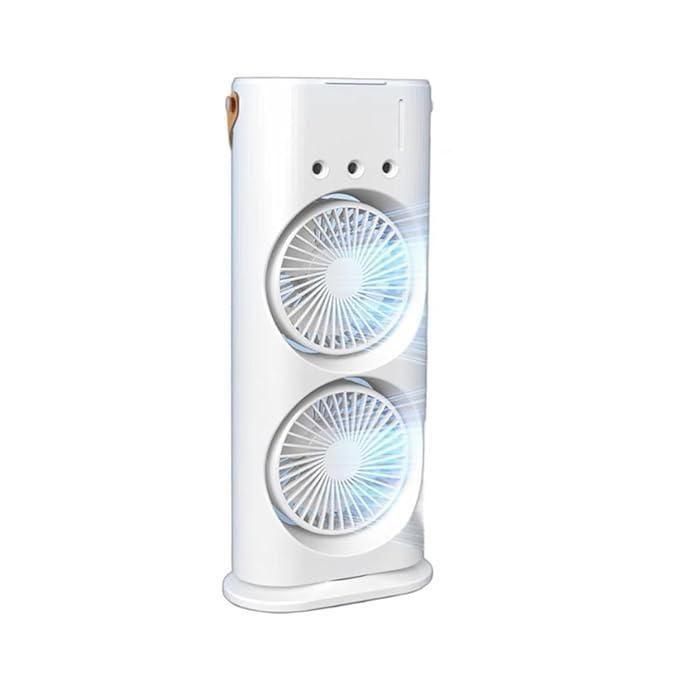 Double Ended Spray Cooler: Powerful Portable Dual Fan Air Conditioner, Humidifier with Night Lamp.