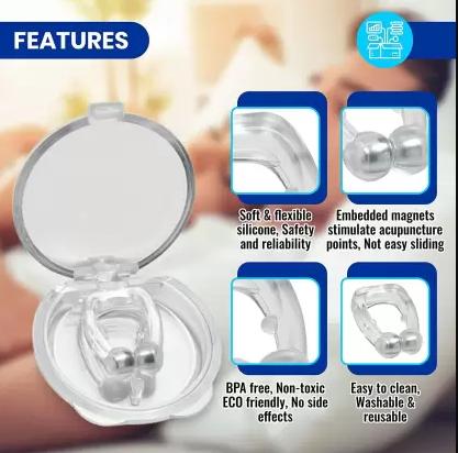 Portable Anti Snoring Device for Men and Women - High-Quality | Medical Grade Soft Silicone Nose Clip